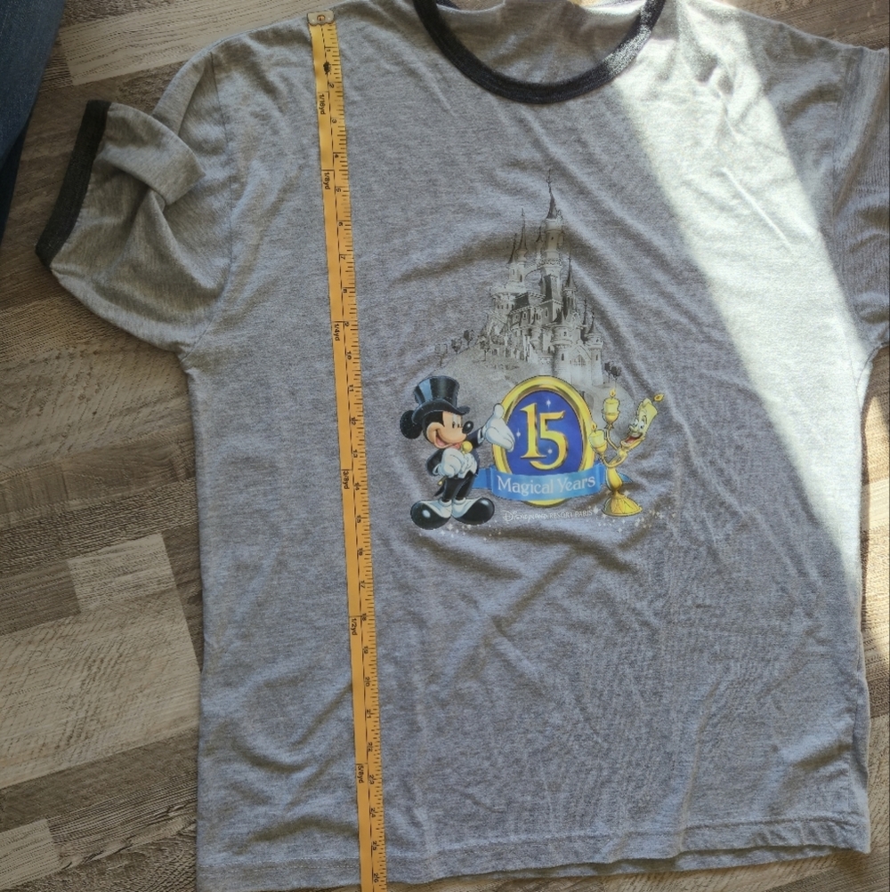 Disney Fashions Large Disneyland Paris 15th Anniversary Mickey Mouse Ringer Tee - Picture 11 of 11